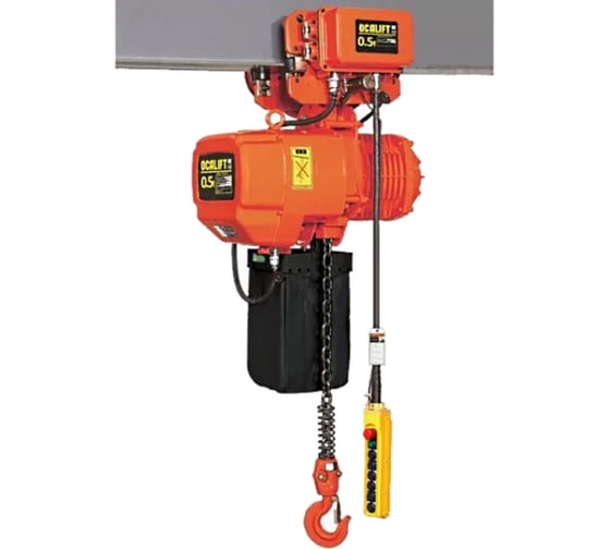 Цепная передвижная электрическая таль OCALIFT 005-01s г/п 0,5Т, высота 12м, 380в OCA00501ST12m 1