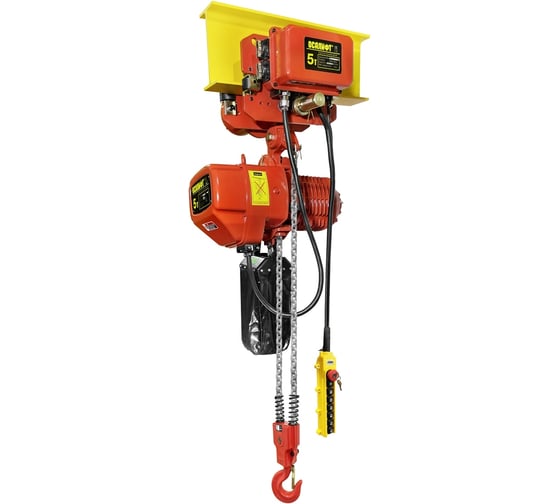 Цепная передвижная электрическая таль OCALIFT 05-02s г/п 5 тонн, высота 6м, 380в OCA0502ST6m
