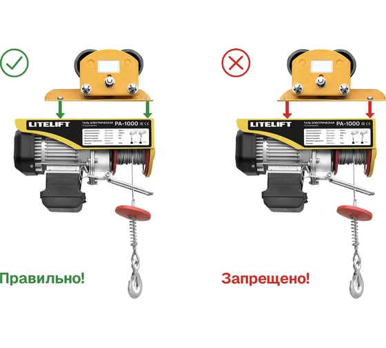 Мини таль электрическая передвижная LITELIFT РА1000 500/1000кг высота 12м 220в ltpa1000t12