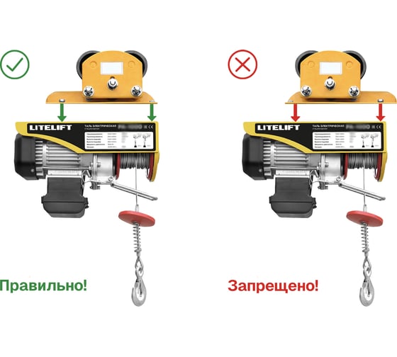 Мини таль электрическая передвижная LITELIFT РА1000 500/1000кг высота 12м 220в ltpa1000t12
