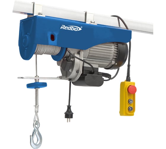 Тельфер электрический самоходный Redbo EH-1000/1600C (1600Вт., 1000кг., трос 12м., ø5.6мм., каретка) 39167 1