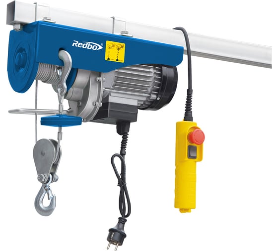 Тельфер электрический самоходный Redbo EH-500/900C (900Вт., 500кг., трос 12м., ø4.2мм., каретка) 39166 1