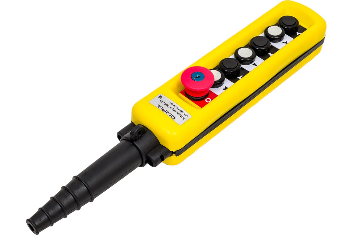 Кабельный пульт 6 кнопок, 2-ступенчатая, авар.стоп, ключ, XAC-A A6913K ...