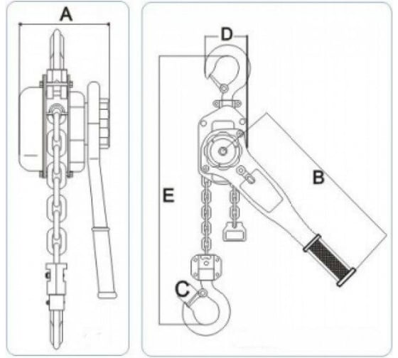 Ручная рычажная таль ABLE LB-II г/п 0,75т/6,0 м