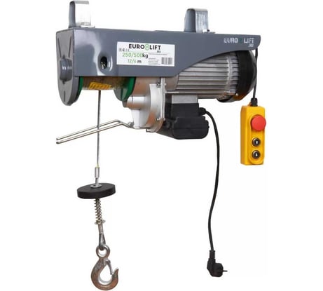 Электрическая стационарная лебедка EURO-LIFT РА-500А 250/500 кг, высота подъема 12/6 м, IP54 00002844