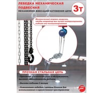Механическая подвесная лебедка с фиксацией цепи натяжения 3 т, Forsage F-TRC9030(6410)