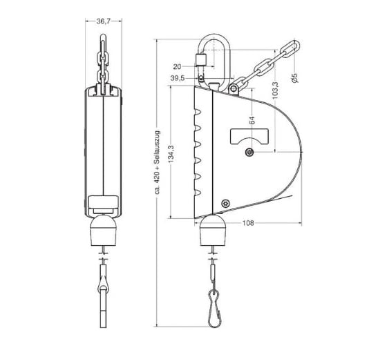 Балансир с тросом 0.3-1.5 кг, 1.6 м Bosch 0607950952