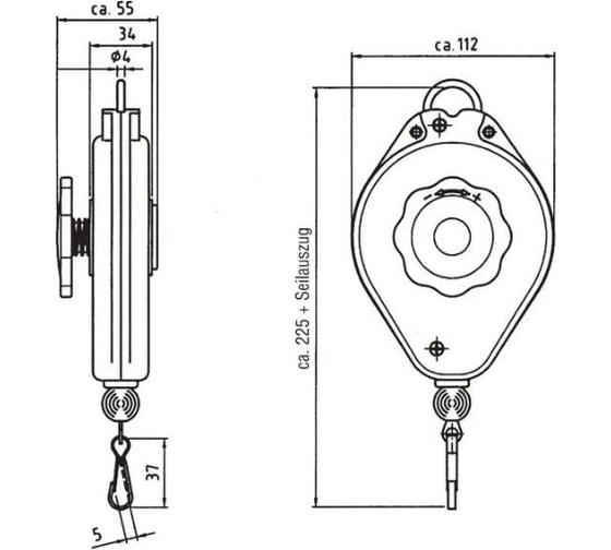 Балансир с тросом 1-2 кг, 2 м Bosch 0607950951