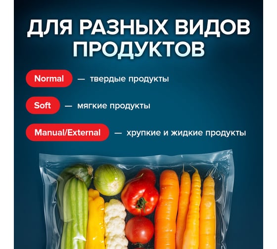 Вакуумный упаковщик SONNEN VS-V73, 3 режима, 95 Вт, пайка до 30 см, тачпад, резак, белый 456338