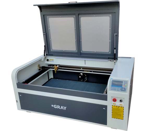 Лазерный станок GRAY гравер 1060H (100х60см) трубка reci 100W T2, Ruida, рельсовые нап-щие по X и Y 18459 18441