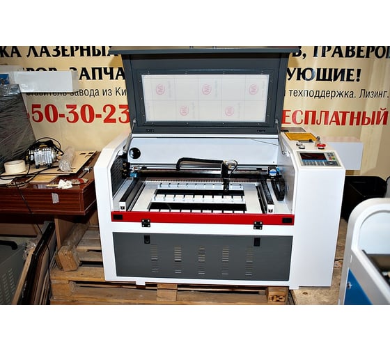 Лазерный станок СО2 Gray 4060 трубка 100 Вт, контроллер Ruida, рельсовые нап по X и Y, CO-4060M_BDE9