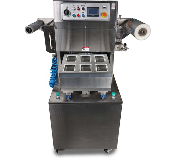 Полуавтоматический запайщик лотков HUALIAN HVT-550M/6, нерж., 6 лотков, 187х137х(18-120) 00-00006992 1