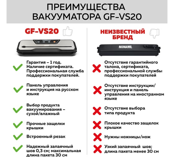 Вакуумный упаковщик GFGRIL GF-VS20