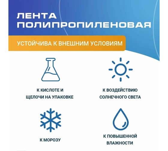 Лента полипропиленовая Волга Полимер 15x0,8 мм 500 метров., п/авт, синяя, 15-08-500-103-08