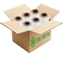 Стрейч пленка первичная прозрачная ПЛАСТ ИМПЕРИАЛ 1,8 кг, набор 6 рулонов s1pr18k6