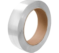 Лента полипропиленовая Волга Полимер 12x0,8 мм 2000 метров, 200 кгс, автомат, белая, втулка 406 мм, 12-08-2000-113-00