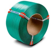 Лента полипропиленовая Волга Полимер 12 х 0,5 мм, 600 м, 240 кгс, п/авт, зеленая 15-08-600-103-06