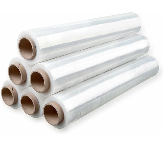 Стрейч-пленка ООО Гранд Пак первичное сырье 20 мкм, 50 см, 1 кг нетто в упаковке, 6 шт. 16811