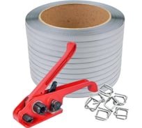 Набор ПАРТНЕРПАК Стандарт 19, натяжитель + лента ПП серая 19 мм, 1 мм, 500 м + пряжка 19 мм, 500 шт. ВИ-Стандарт ПР19 ВИ-Стандарт19 ВИ-2660/Стандарт19