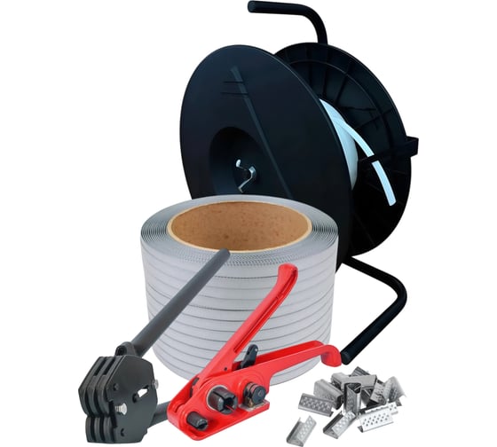 Набор ПАРТНЕРПАК Профи 19 Плюс, натяжитель + клещи + лента ПП серая 19 мм, 1 мм, 500 м + скрепа 19 мм, 500 шт. + Эконом ВИ-ПрофиСК19 Плюс ВИ-Профи19 Плюс ВИ-2663/Профи 19 Плюс