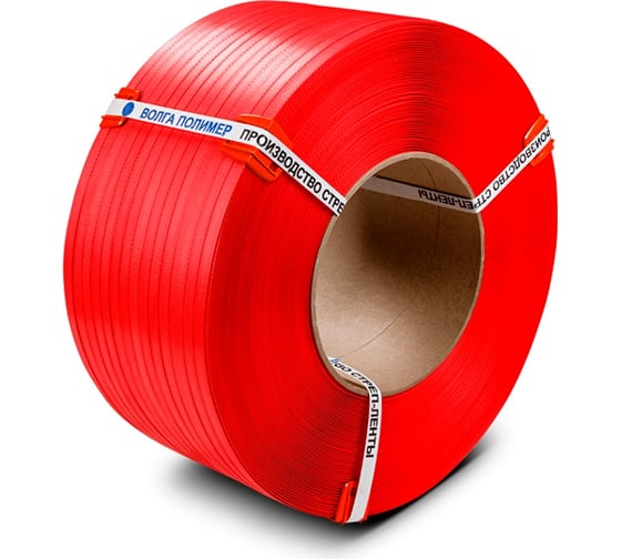 Полипропиленовая лента ВОЛГА ПОЛИМЕР 9x0.5, красная, 4000 м 09-05-4000-103-03 1