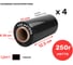 Стрейч пленка USP ЮниСервисПак, 125 мм 23 мкм 0.25 кг нетто черная UC100, 4 шт в упаковке ч12523250-4 2