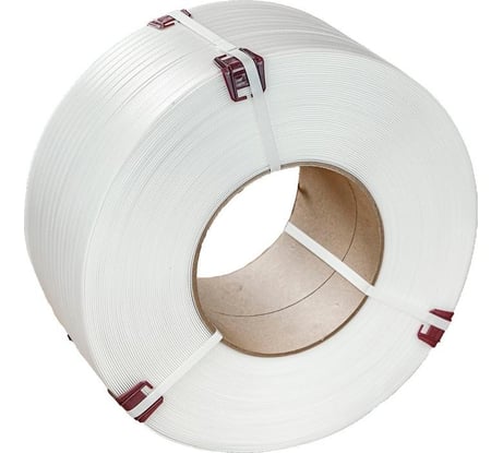 Стреппинг лента Комус полипропиленовая, 12х0.5 мм, 500 м, белая, 105 кгс 1712887