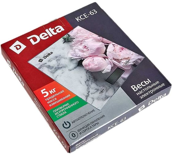 Настольные электронные весы DELTA KCE-63 Пионы, 5 кг Р1-00009094