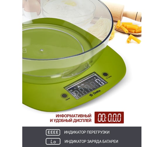 Настольные электронные весы DELTA KCE-32 зеленый, 5 кг 0R-00001838
