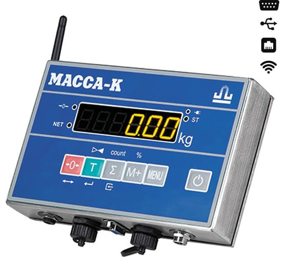 Низкопрофильные весы из нержавеющей стали МАССА-К 4D-LA.S-10/10-1000-ABRUEW 10451