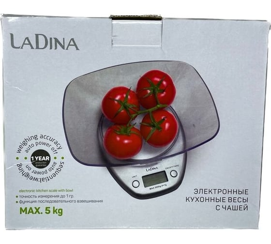 Электронные кухонные весы с чашей Ladina 5кг 111000-2
