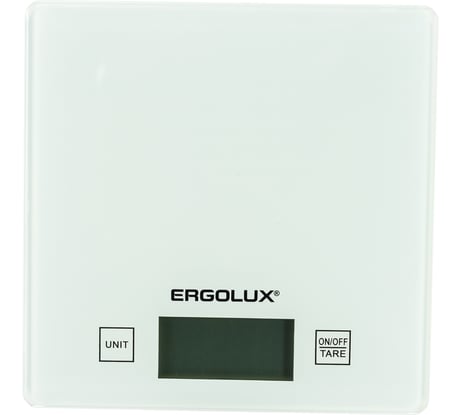Кухонные белые весы ERGOLUX ELX-SK01-С01 до 5 кг, 150*150 мм 13599