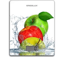 Кухонные весы ERGOLUX ELX-SK02-С01 белые, яблоки до 5 кг, 195*142 мм 13602