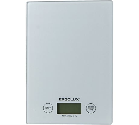 Кухонные весы ERGOLUX ELX-SK02-С03 серые металлик до 5 кг, 195*142 мм 13600
