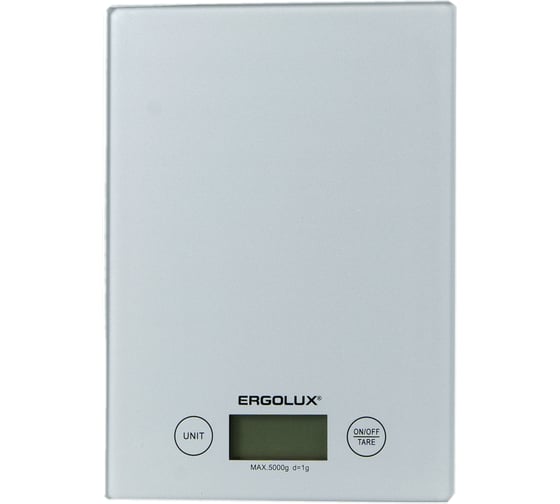 Кухонные весы ERGOLUX ELX-SK02-С03 серые металлик до 5 кг, 195*142 мм 13600 1