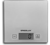 Кухонные весы ERGOLUX ELX-SK01-С03 серые металлик до 5 кг, 150*150 мм 13429