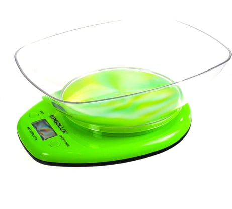 Кухонные весы ERGOLUX ELX-SK04-C16 салатовые до 5 кг со съемной чашей 13605