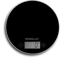 Кухонные весы ERGOLUX ELX-SK03-C02 черные до 5 кг,185 мм круглые 13603