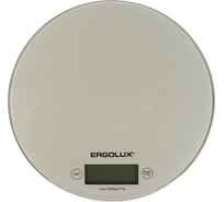 Кухонные весы ERGOLUX ELX-SK03-C03 серые металлик до 5 кг,185 мм круглые 13430