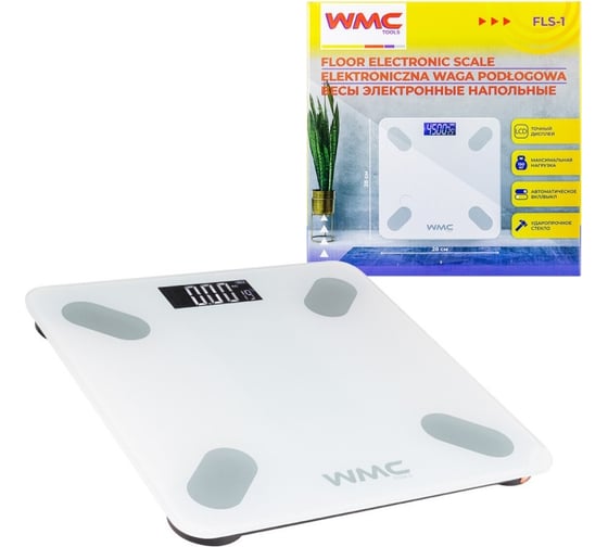 Весы электронные напольные бытовые WMC TOOLS макс.нагрузка 150кг WMC-FLS-1(57819)