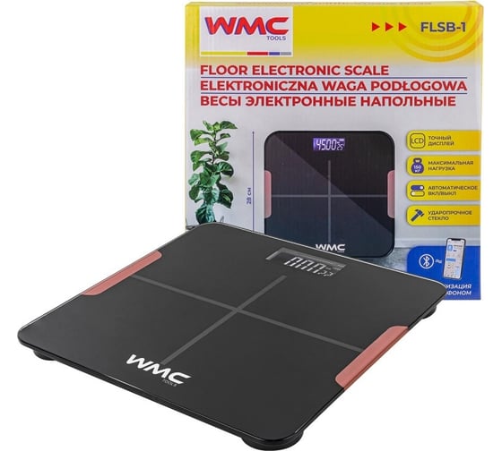 Весы электронные напольные бытовые WMC TOOLS макс.нагрузка 150кг WMC-FLSB-1(57816)