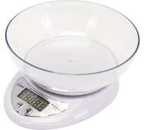 Электронные кухонные весы KIWI KKS-1153W с чашей 600 мл, от 2г до 5 кг, точность 1гр.