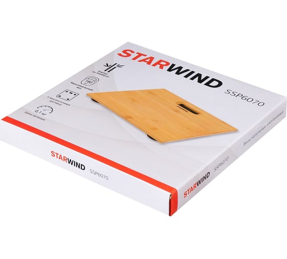 Электронные напольные весы STARWIND SSP6070 максимальный вес, 180 кг, бамбук 1198333