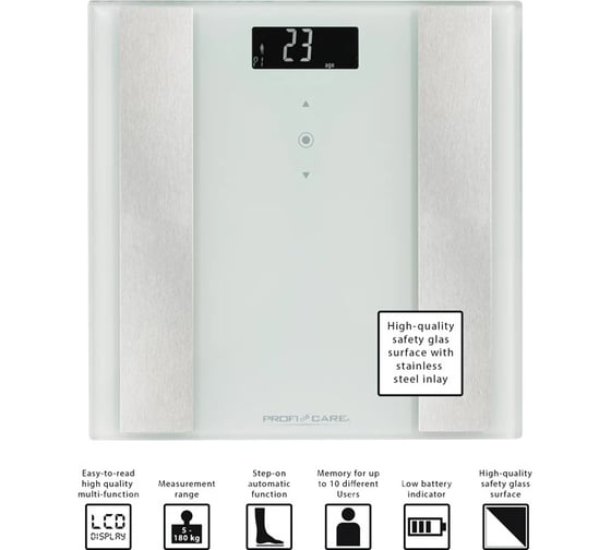 Напольные весы Profi Care Brends PC-PW 3007 FA 8 in 1 weiss