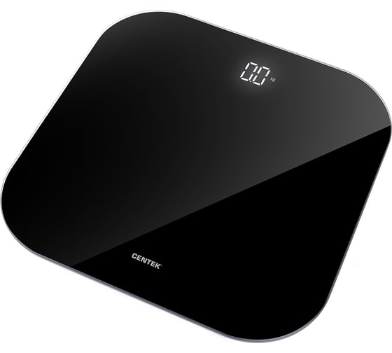 Весы напольные электронные Centek шаг 0.1 кг фунт, LCD 65x28, размер 28x28 см CT-2440 LED BLACK