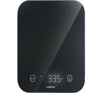 Кухонные весы Centek сенсор, 150x15x205 мм, max 5 кг, шаг 1 г, Авто Ноль/Выкл CT-2480 LED BLACK 33891871