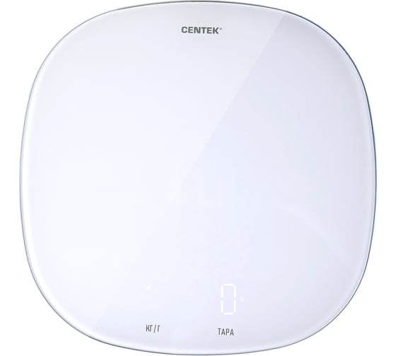 Кухонные весы Centek сенсор, 180x15x180 мм, max 5 кг, шаг 1 г, Авто Ноль/Выкл CT-2482 LED WHITE
