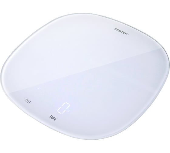 Кухонные весы Centek сенсор, 180x15x180 мм, max 5 кг, шаг 1 г, Авто Ноль/Выкл CT-2482 LED WHITE