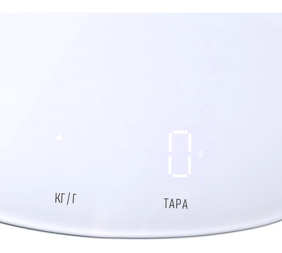Кухонные весы Centek сенсор, 180x15x180 мм, max 5 кг, шаг 1 г, Авто Ноль/Выкл CT-2482 LED WHITE