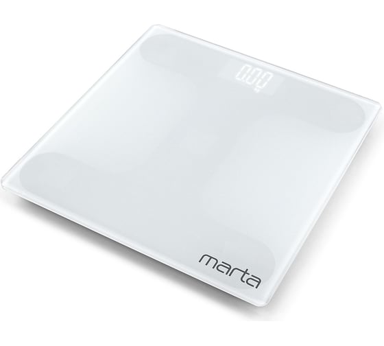 Напольные весы MARTA MT-SC3600 белый жемчуг, LED дисплей, встроенный термометр 38957